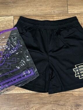 Eric Emanuel EE Plain Black Mens Athletic Shorts